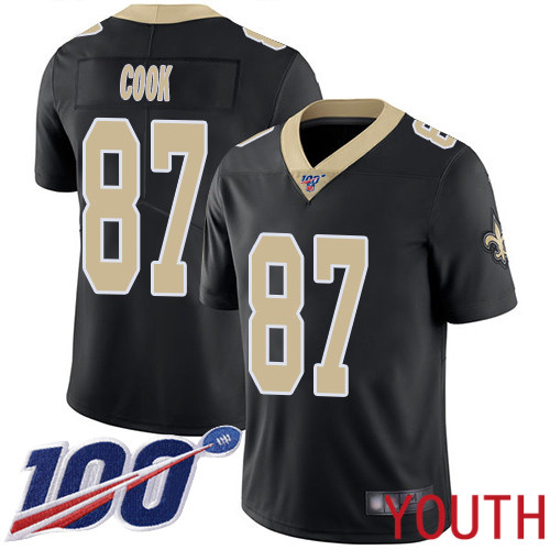 New Orleans Saints Limited Black Youth Jared Cook Home Jersey NFL Football 87 100th Season Vapor Untouchable Jersey
